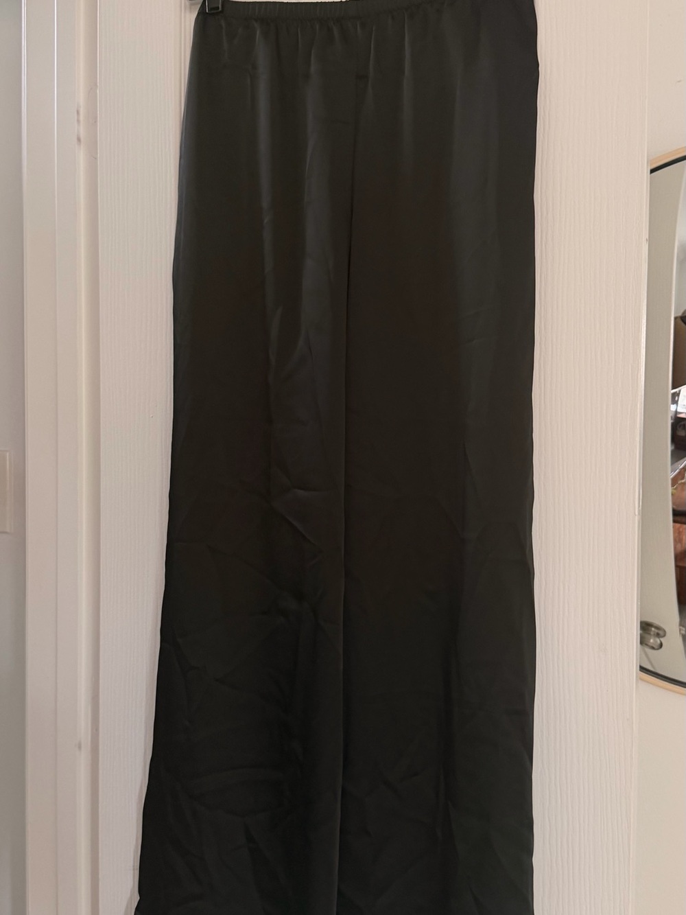 a new day Black Wide Leg Pants - silky/satin